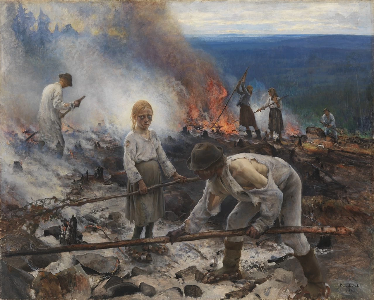 Eero Järnefelt - Bruciare il sottobosco, Ateneum, Kluuvi, Helsinki